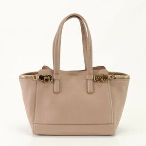 Salvatore Ferragamo Double Gancini Leather Tote Bag Shoulder Handbag EEV